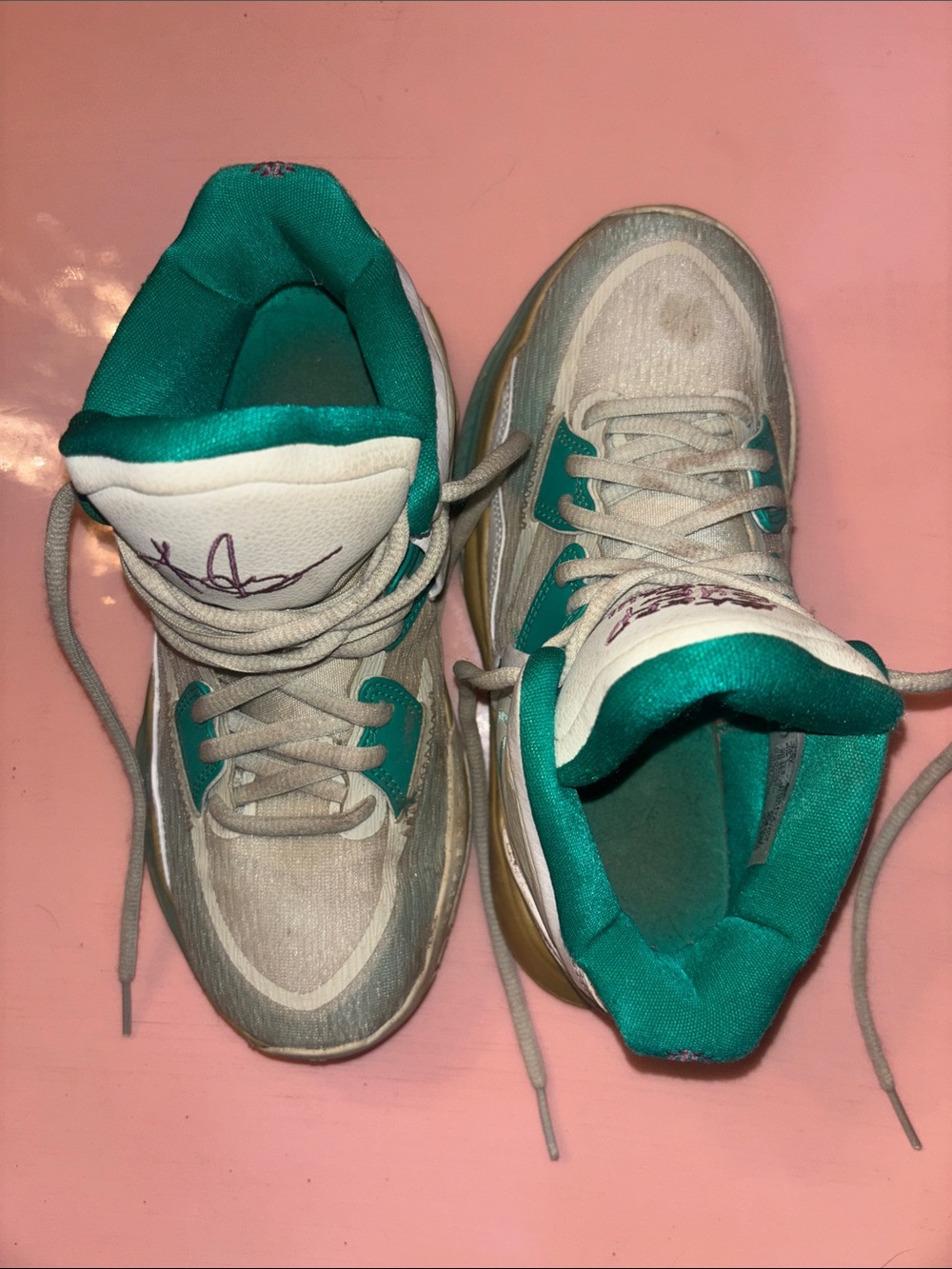 Nike Women's Teal and White Lace-Up Sue Bird Sneakers